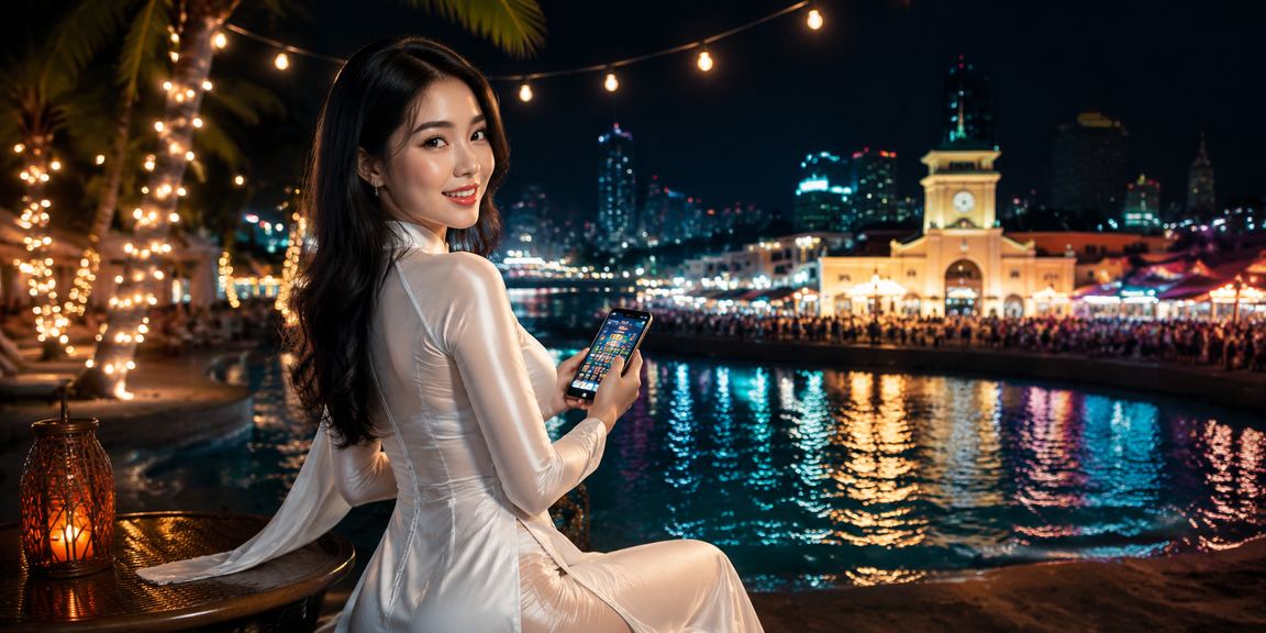 Người chơi cá cược casino đêm tại Hồ Chí Minh trong trang phục truyền thống